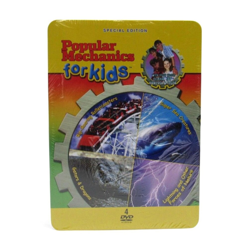 POPULAR MECHANICS For Kids 2009 Special Edition 4-DVD Tin Set New Unopened Rare